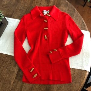 Vintage 60s Orange/Red Sweater Unisex Francis X